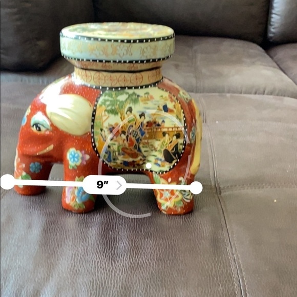 Vintage Japanese porcelain handpainted elephant plant display - Picture 9 of 10